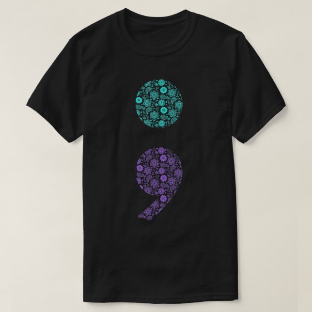 Semicolon Suicide Prevention Awareness T - Shirt (Design vorne)