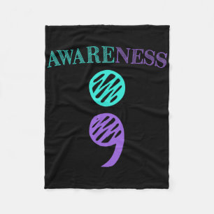 Semicolon Suizidprävention Bewusstsein 4 Fleecedecke