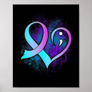 Semicolon Suizidprävention Psychische Gesundheit A Poster