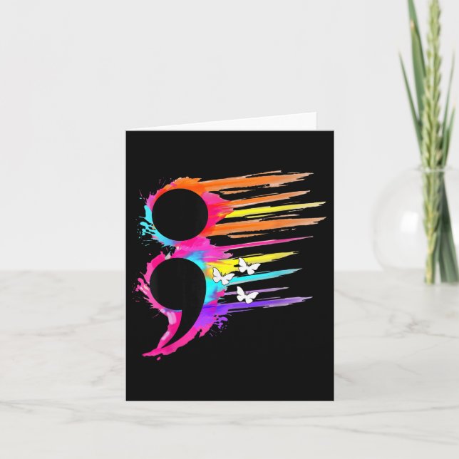 Semicolon Symbol Mental Health Suicide Prevention Karte