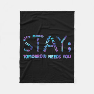 Semicolon Tomorrow mit U Suicide Prevention bleibe Fleecedecke