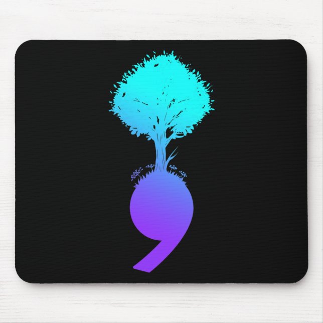 Semicolon Tree Suicide Prevention Awareness Mousepad (Vorne)