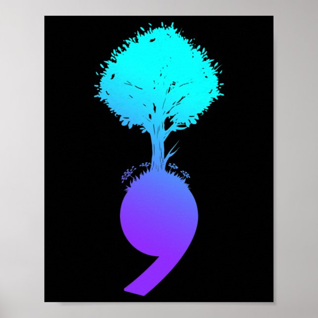 Semicolon Tree Suicide Prevention Awareness Poster (Vorne)