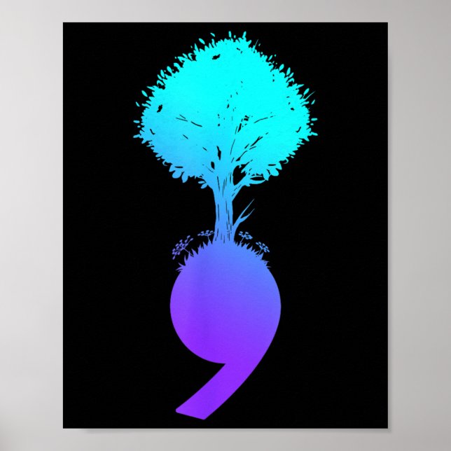 Semicolon Tree Suicide Prevention Awareness Poster (Vorne)