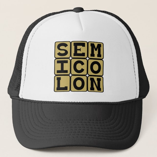 Semikolon, Art der Interpunktion Truckerkappe (Vorderseite)