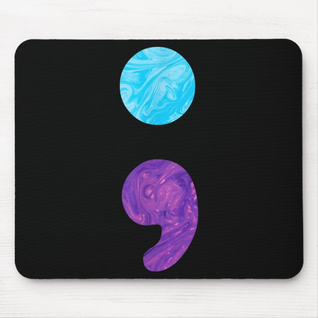 Semikolon-Depressionspräventions-Woche  Mousepad (Vorne)