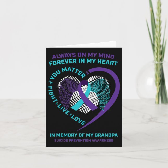 Semikolon in Erinnerung an die Opa-Suizidpräventio Karte (Vorderseite)