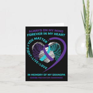 Semikolon In Gedenken an Großvater Suizidpräventio Karte