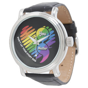 Semikolon LGBTQ Suizidprävention Psychische Gesund Armbanduhr