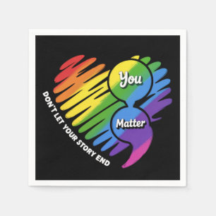 Semikolon LGBTQ Suizidprävention Psychische Gesund Serviette