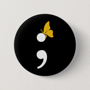 Semikolon-Schmetterling-Depressionsprävention Button