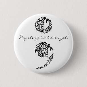 Semikolon Zendoodle: "Meine Geschichte…" Pinback Button