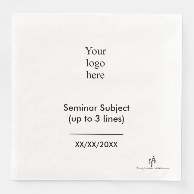 Seminarlogo für Schwarz und Weiß Serviette (Vorderseite)