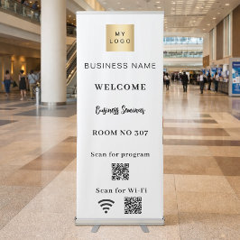 Seminarraum WLAN für Business-Logos mit QR-Code Ausziehbarer Banner