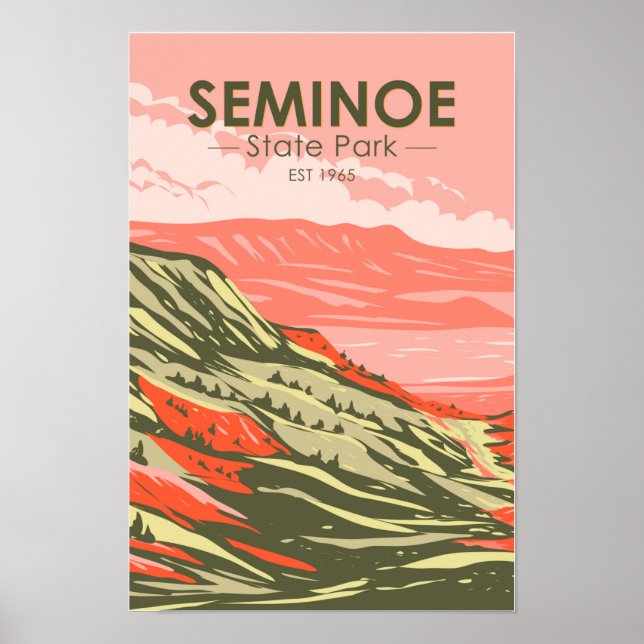 Seminoe Staat Park Wyoming Vintag Poster (Vorne)