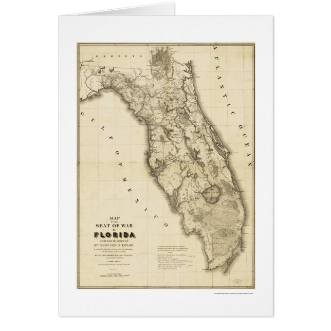Seminole-Kriegs-Florida-Karte 1839 (Vorne)
