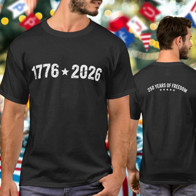 Semiquincentennial 1776 to 2026 White Numerals T-Shirt (Von Creator hochgeladen)