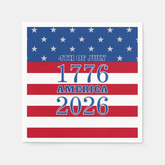 Semiquincentennial America 1776 2026 4th Of July Serviette (Vorderseite)