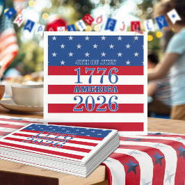 Semiquincentennial America 1776 2026 4th Of July Serviette