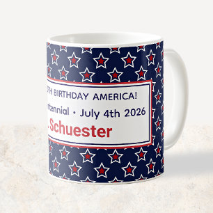 Semiquincentennial Red White Stars Lehrer- Kaffeetasse
