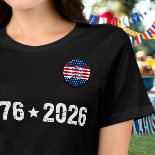 Semiquincentennial Stars Stripes America 1776 2026 Button (Von Creator hochgeladen)