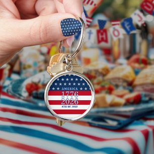 Semiquincentennial Sterne Streifen Amerika 1776 20 Schlüsselanhänger