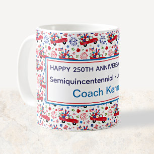Semiquinquennales rotes Lastwagen Whimsical Patrio Kaffeetasse