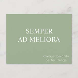 Semper Ad Meliora Latin Quote Sage Green Postkarte