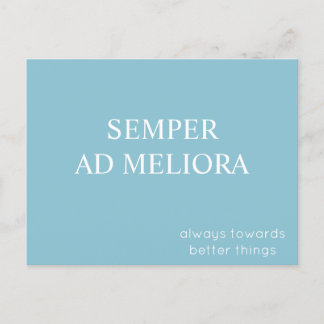 Semper Ad Meliora Latin Quote Türkis Postkarte