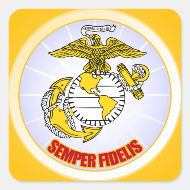 Semper Fi [EGA] Quadratischer Aufkleber (Vorderseite)