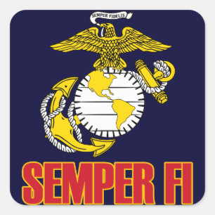 Semper Fi [EGA] Quadratischer Aufkleber
