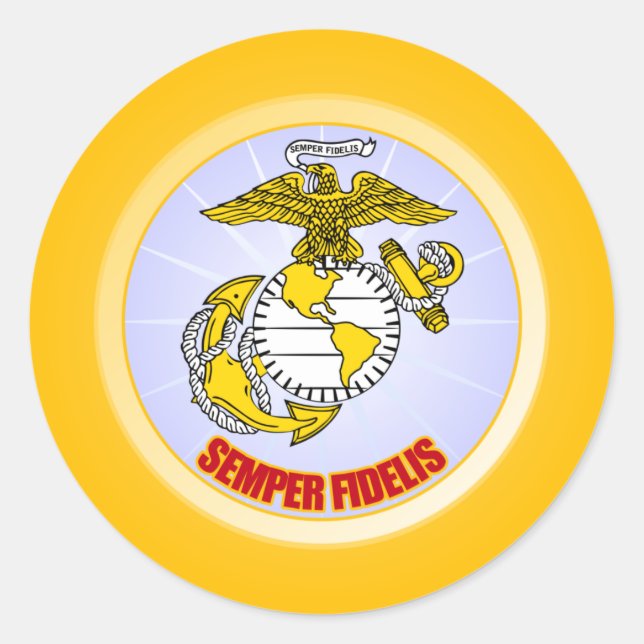 Semper Fi [EGA] Runder Aufkleber (Vorderseite)
