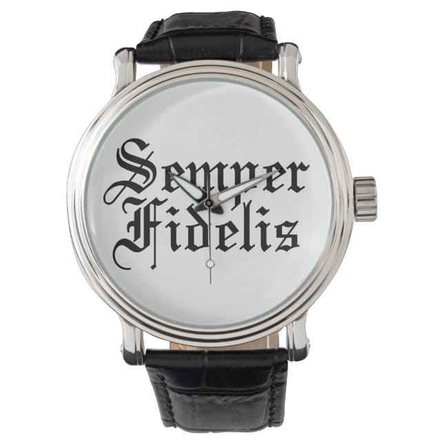 Semper Fidelis - lateinische Phrase Armbanduhr (Vorderseite)