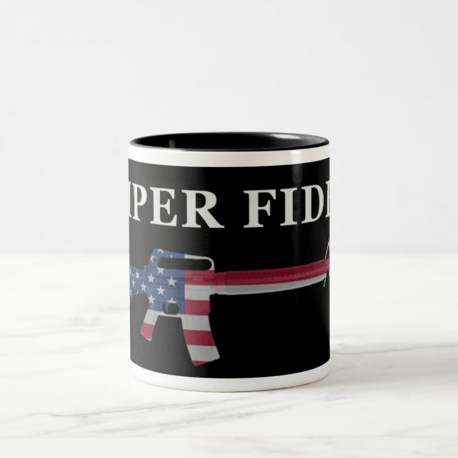 Semper Fidelis M16 Kaffee-Tassen-Schwarzes Zweifarbige Tasse (Mittel)