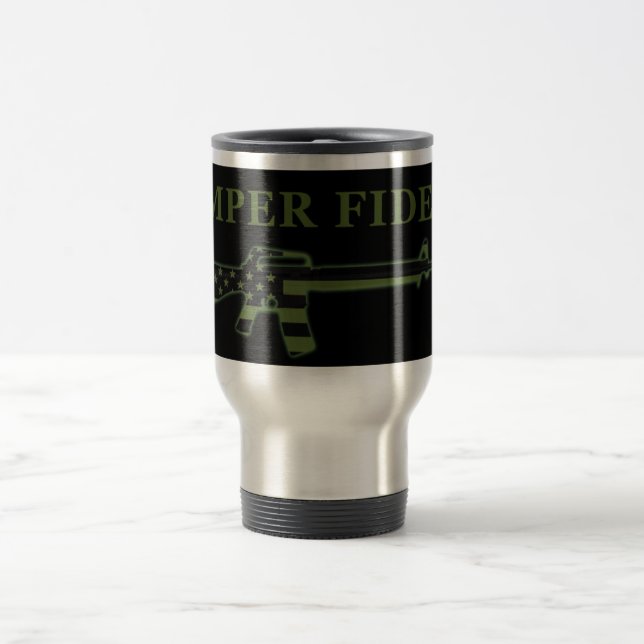Semper Fidelis M16 Reise-Tassen-Schwarzes Reisebecher (Mittel)