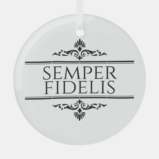 Semper Fidelis Ornament Aus Glas (Vorderseite)