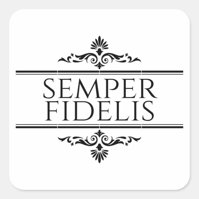 Semper Fidelis Quadratischer Aufkleber (Vorderseite)