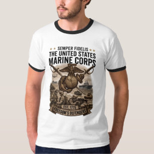 Semper Fidelis USMC Freedom's Defenders Herren- T-Shirt