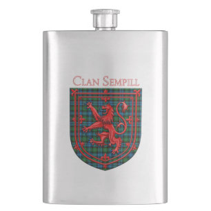 Sempill Tartan Scottish Kariert Lion Rampant Flachmann