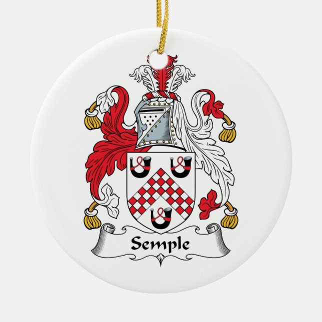 Semple Familienwappen Keramikornament (Vorne)
