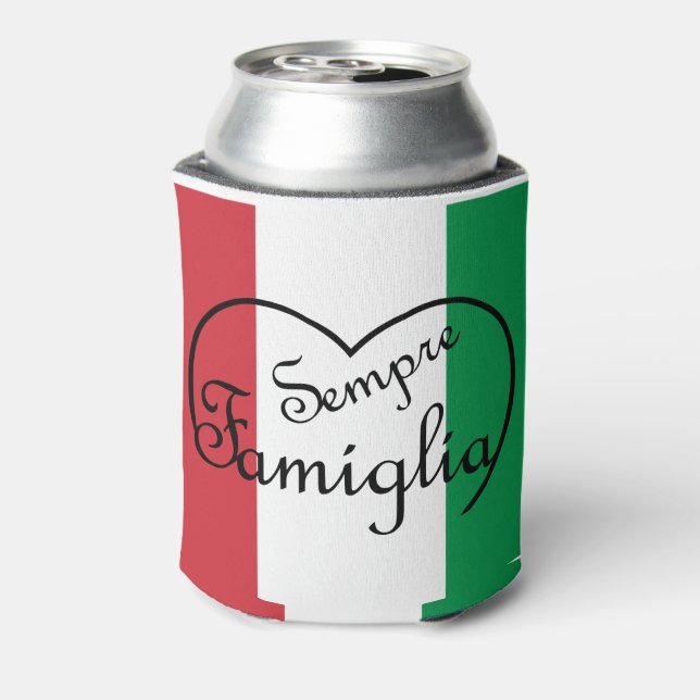 Sempre Famiglia Italienisches "Always Family" Herz Dosenkühler (Kanne Rückseite)