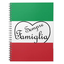 Sempre Famiglia Italienisches "Always Family" Herz Notizblock