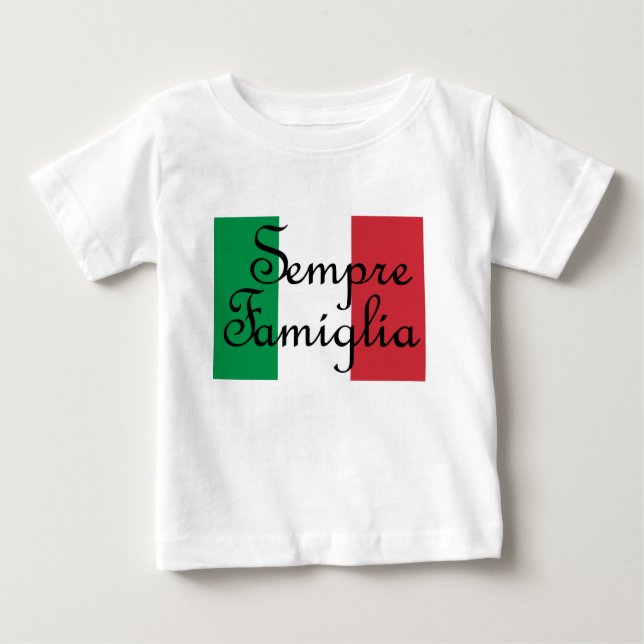 Sempre Famiglia und die italienischen Flaggenfarbe Baby T-shirt (Vorderseite)