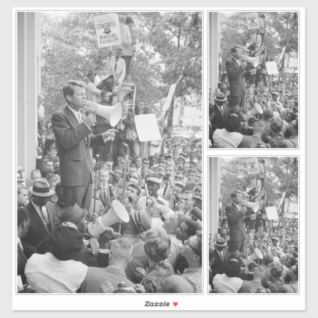 Sen. Robert Kennedy Campaigning für US-Präsident Aufkleber (Blatt)