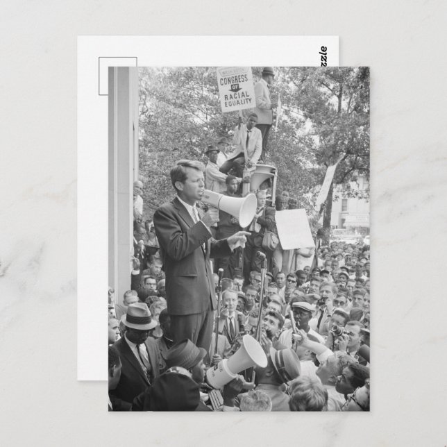 Sen. Robert Kennedy Campaigning für US-Präsident Postkarte (Vorne/Hinten)