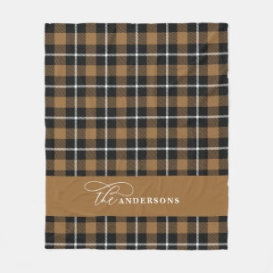 Senard Karo tartan script personalisiert Fleecedecke