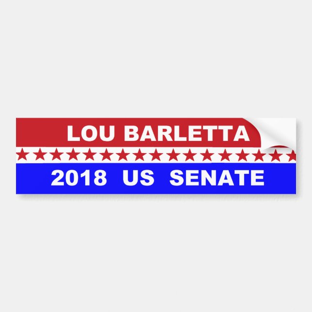 Senat Lou Barletta US Pennsylvania 2018 Autoaufkleber (Vorne)
