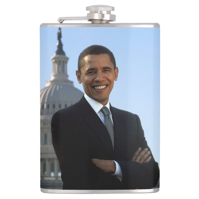 Senator Portrait, amerikanischer Präsident Barack  Flachmann (Vorderseite)