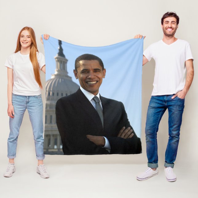 Senator Portrait, amerikanischer Präsident Barack  Fleecedecke (Beispiel)