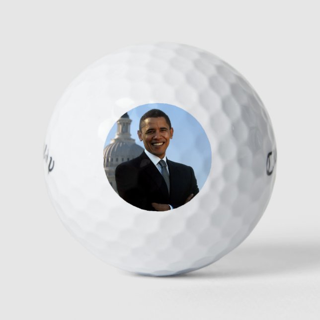 Senator Portrait, amerikanischer Präsident Barack  Golfball (Vorderseite)
